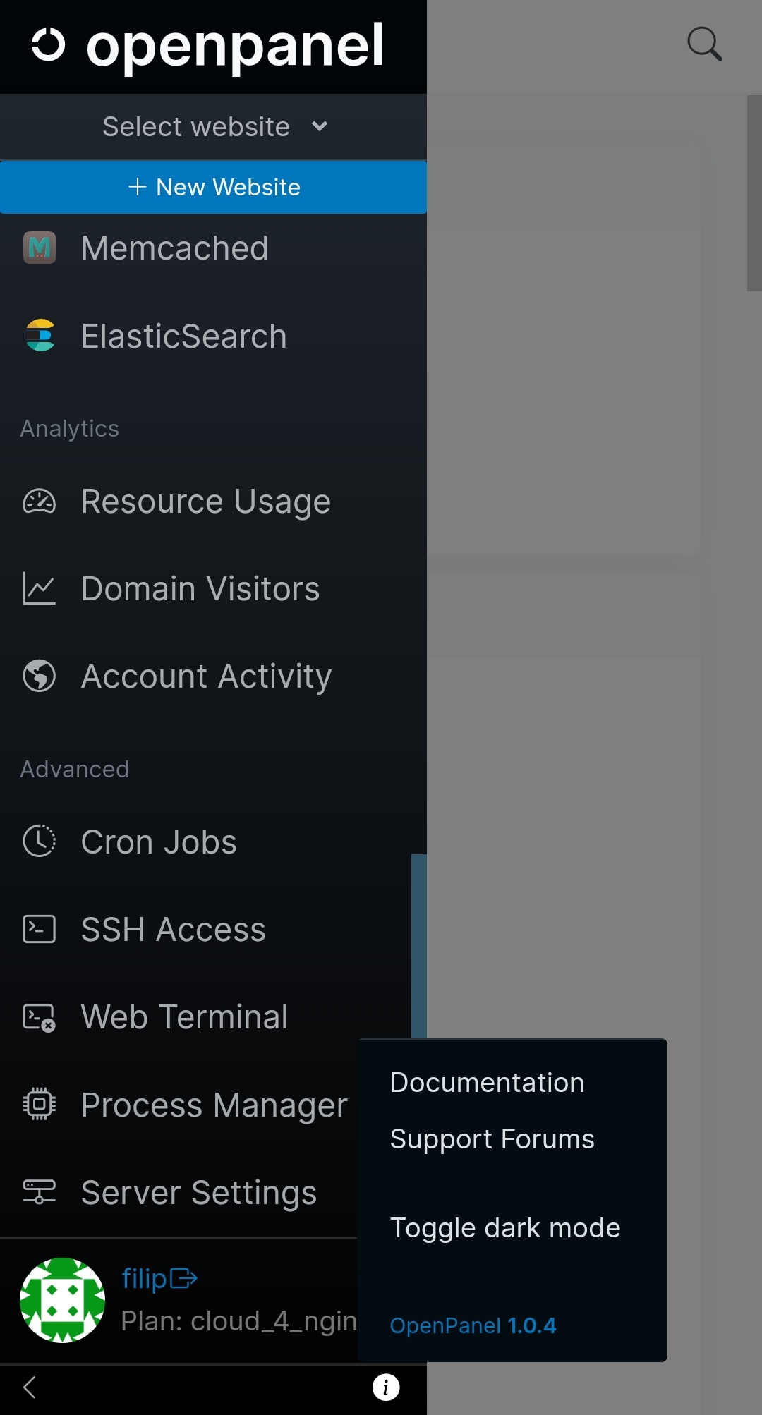 openpanel version