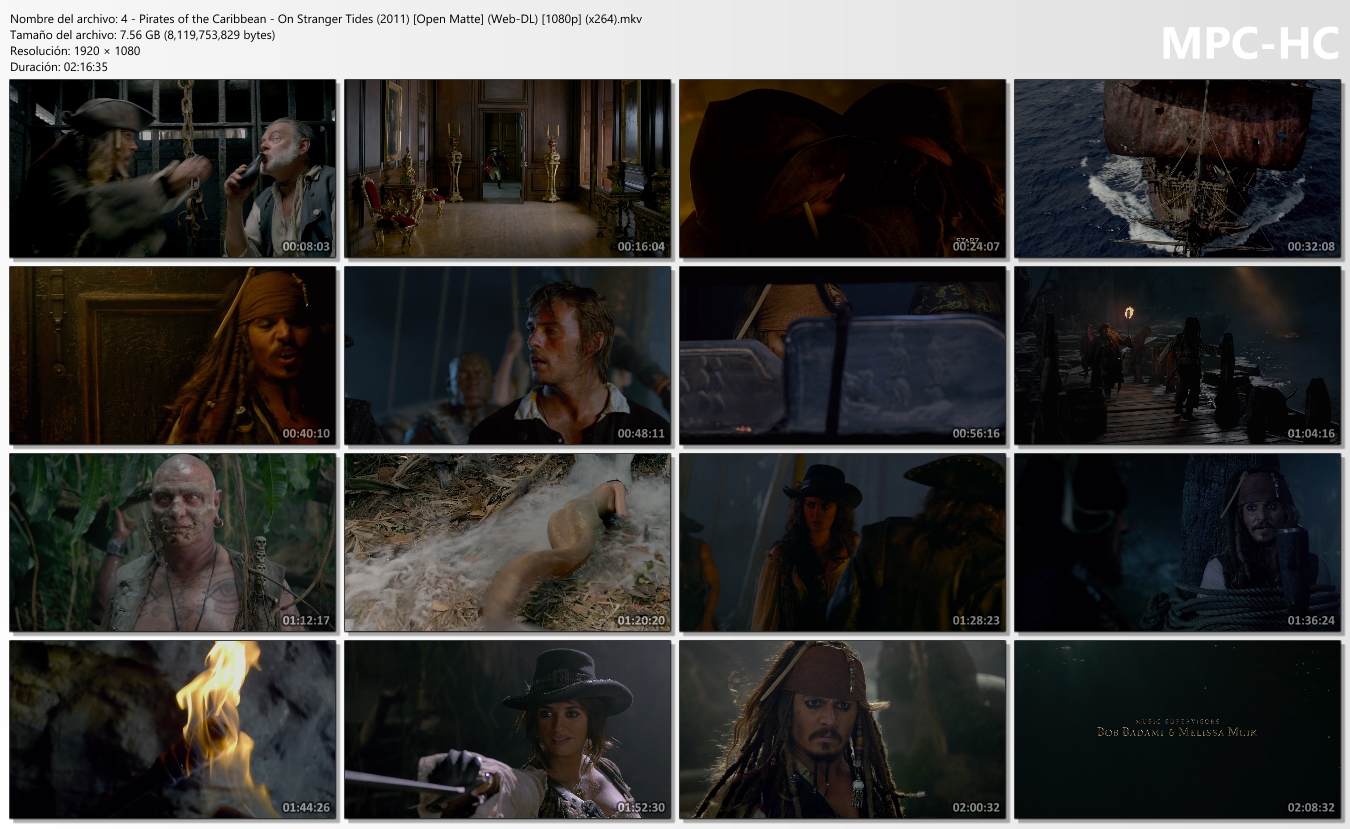 Piratas Del Caribe SAGA (2003-2017) 1080p OPEN MATTE + CORTO