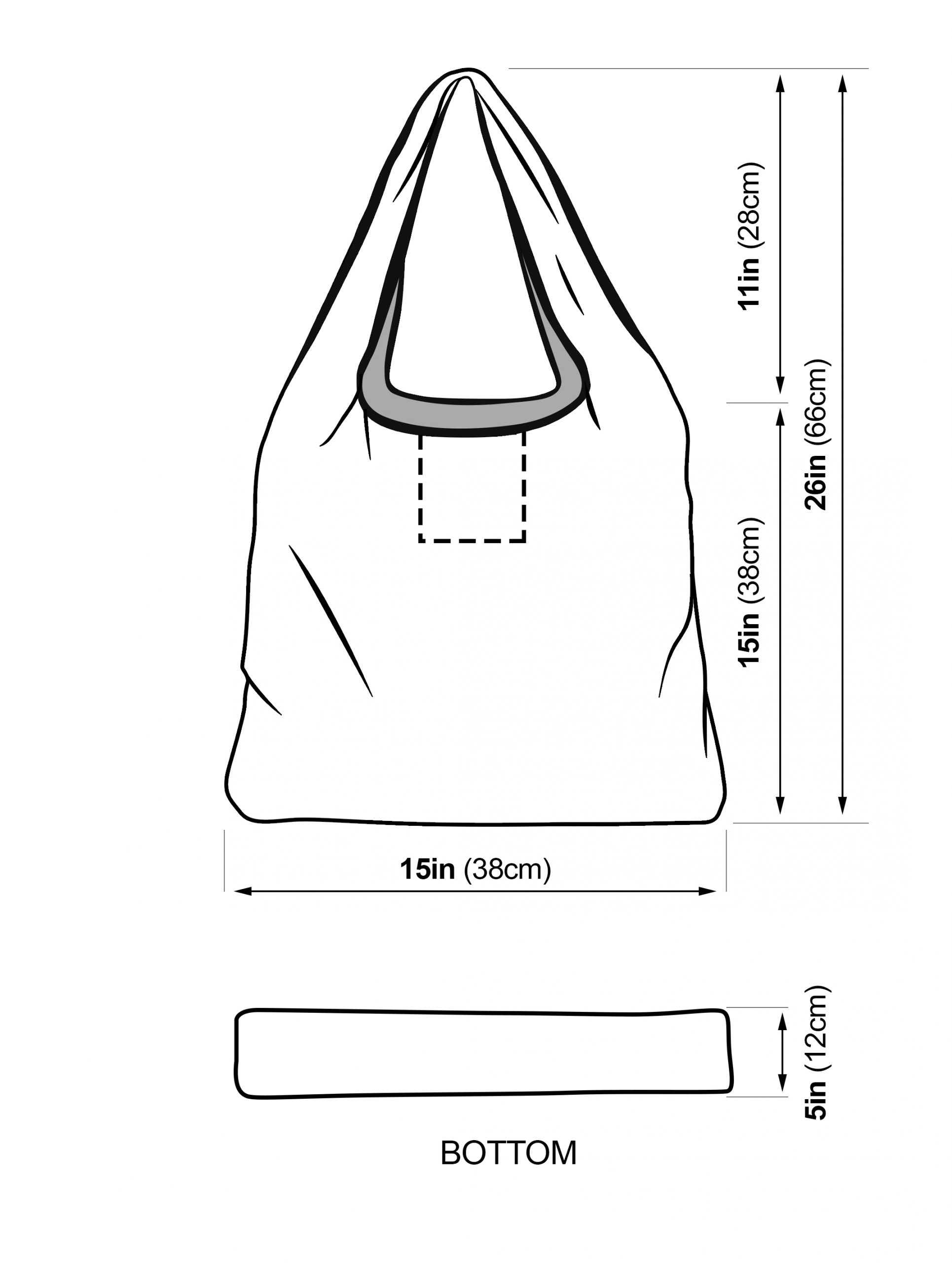 grocery bag dimensions