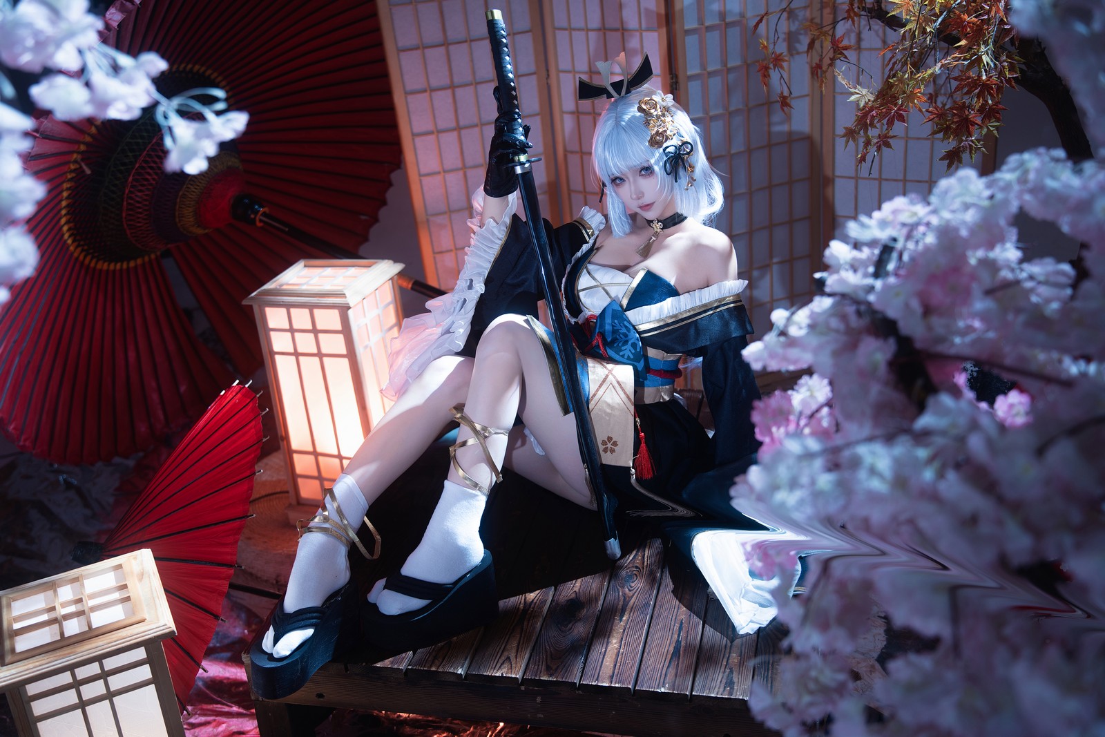 Seya-狮砸 – 原神 神里绫华·霜刃 Cos 高清写真（12P-195.6MB）插图7