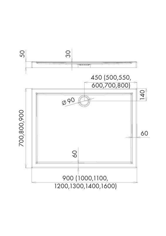 Elit Smooth White rectangular
