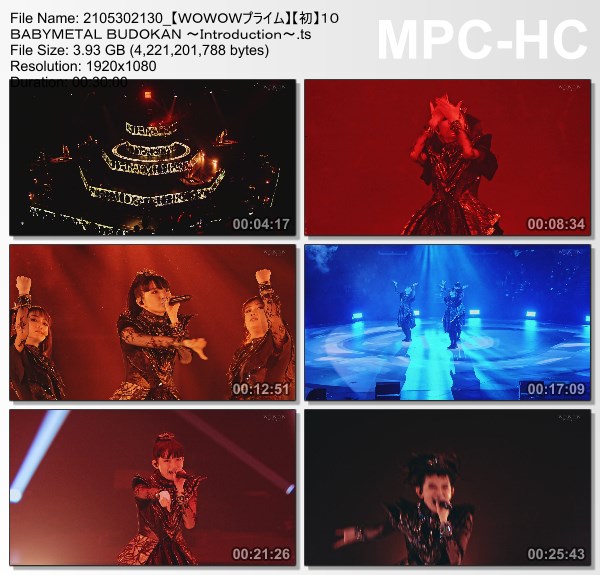 [TV-Variety] ベビーメタル – 10 BABYMETAL BUDOKAN ~Introduction~ (WOWOW Prime 2021.05.30)