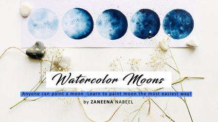 Watercolor Moons - Anyone can paint a Moon! ( Step by step) Watercolor Moons - Anyone can paint a Moon! ( Step by step)
