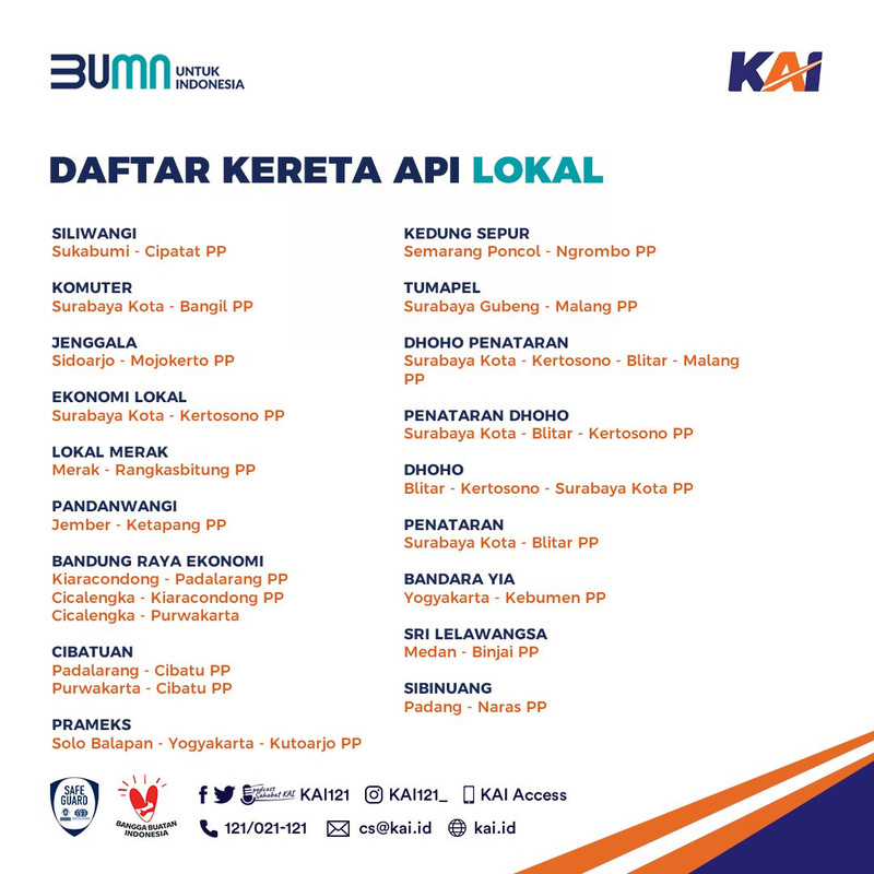 Daftar KA Lokal