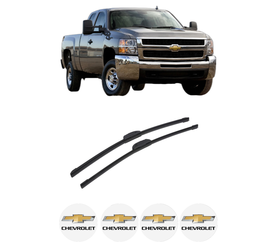 Set stergatoare auto CHEVROLET SILVERADO 2500 HD Extended Cab Pickup din 2008-2013, pentru parbriz auto, 2 bucati, Bosch Aerotwin Retrofit, din cauciuc siliconat rezistent, 4 Stickere Auto CHEVROLET