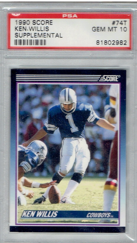 1990 Score Supplemental 74T Ken Willis PSA 10