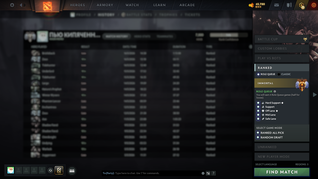Dota 2 Account  MMR