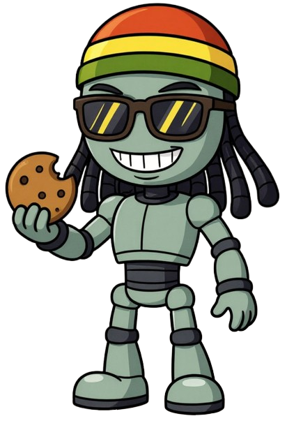 Bomboclat.AI character eating a cookie