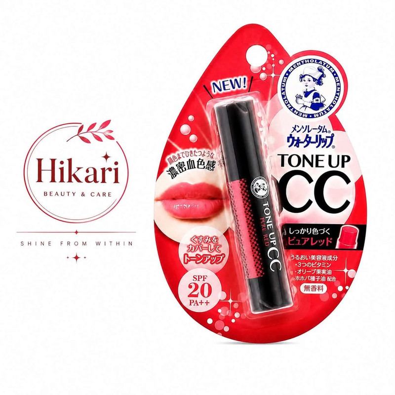Rohto Metholatum Water Tone Up cc Pure  Red SPF 20 PA ++ ( SPF lipbalm)