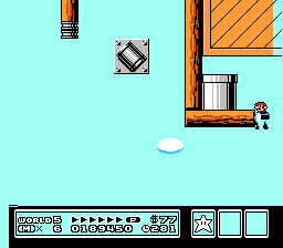 Under and over to reach the pipe in a Boot in World 5-Castle.