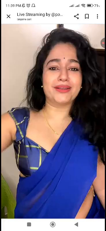 [Image: Poonam-Bajwa-Blue-Saree-Live-mp4-0023.jpg]