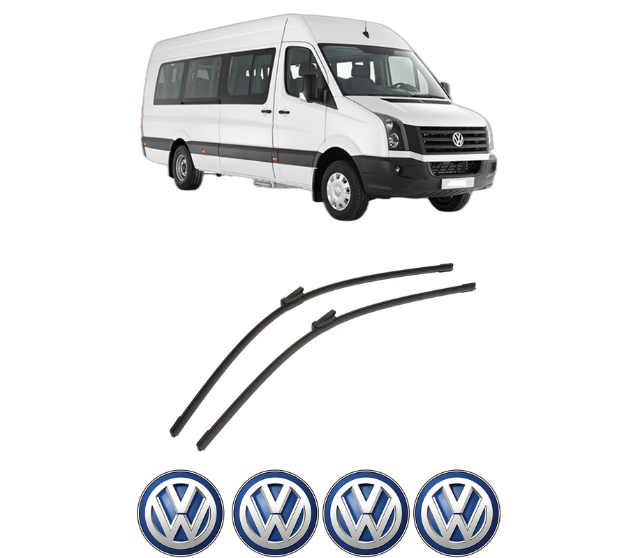 Set stergatoare auto Volkswagen CRAFTER Bus (SYI, SYJ) din 2016-2024, pentru parbriz auto, 2 bucati, Bosch Aerotwin, din cauciuc siliconat rezistent, 4 Stickere Auto Volkswagen