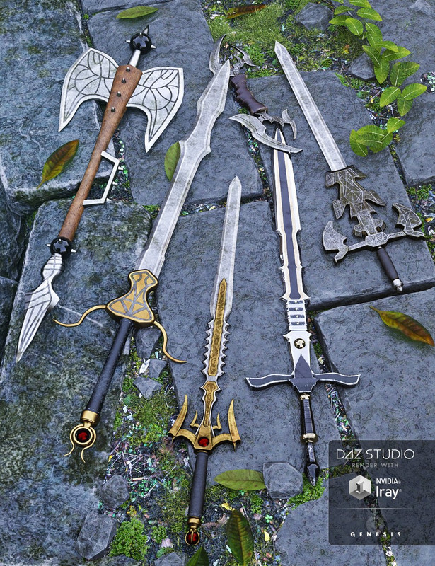 Weapon Collection for Genesis 3 and 8 Male(s) 