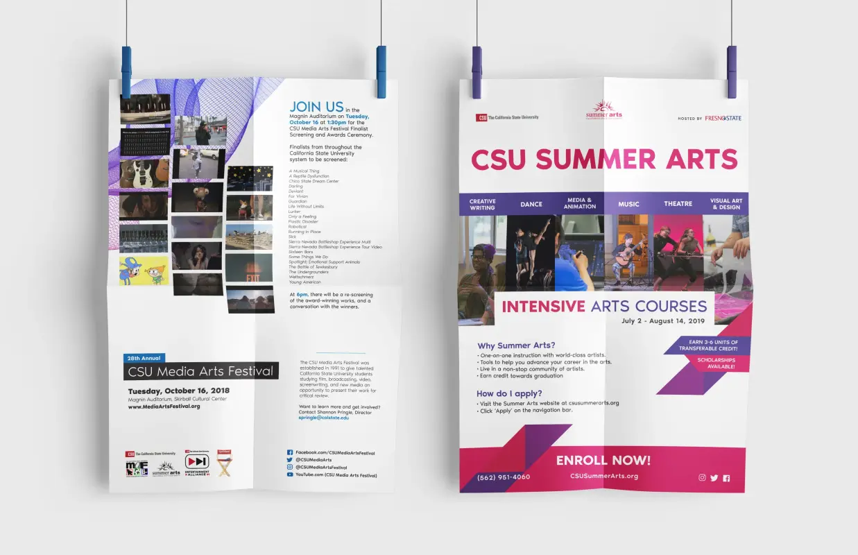 CSU Summer Arts campaign posters
