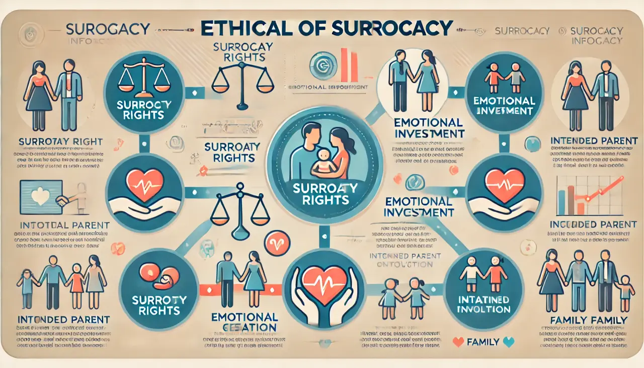 Ethical and emotional aspects of surrogacy, including surrogate rights, emotional connection, and family creation.