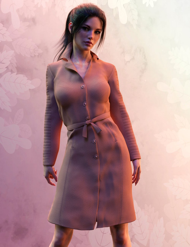 X-Fashion Trench Coat for Genesis 8 Female(s)