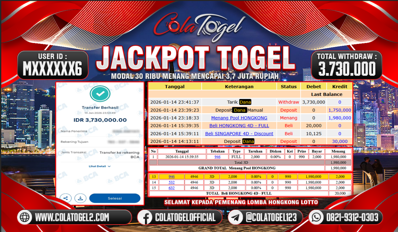 JACKPOT HONGKONG LOTTO!!