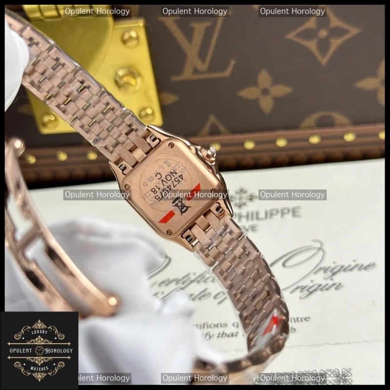 Cartier Panthere Watch Replica 23x30mm Rose Gold Plated Swiss Quartz