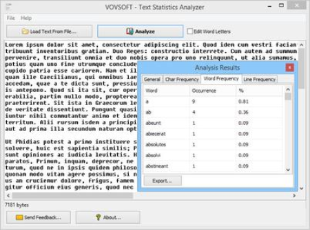 VovSoft Text Statistics Analyzer 3.0 Portable VovSoft Text Statistics Analyzer 3.0 Portable