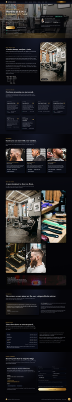 Imperial Edge Barbershop Website Screenshot