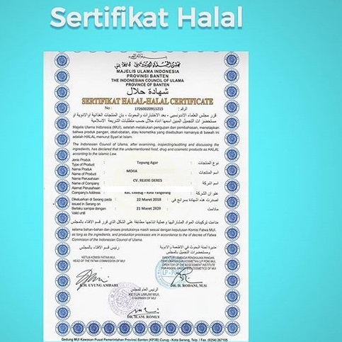 Sertifikat Halal MUI MOIAA