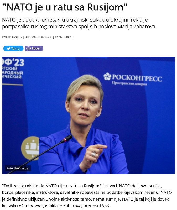 Zaharova : "NATO je u ratu sa Rusijom" Screenshot-10587