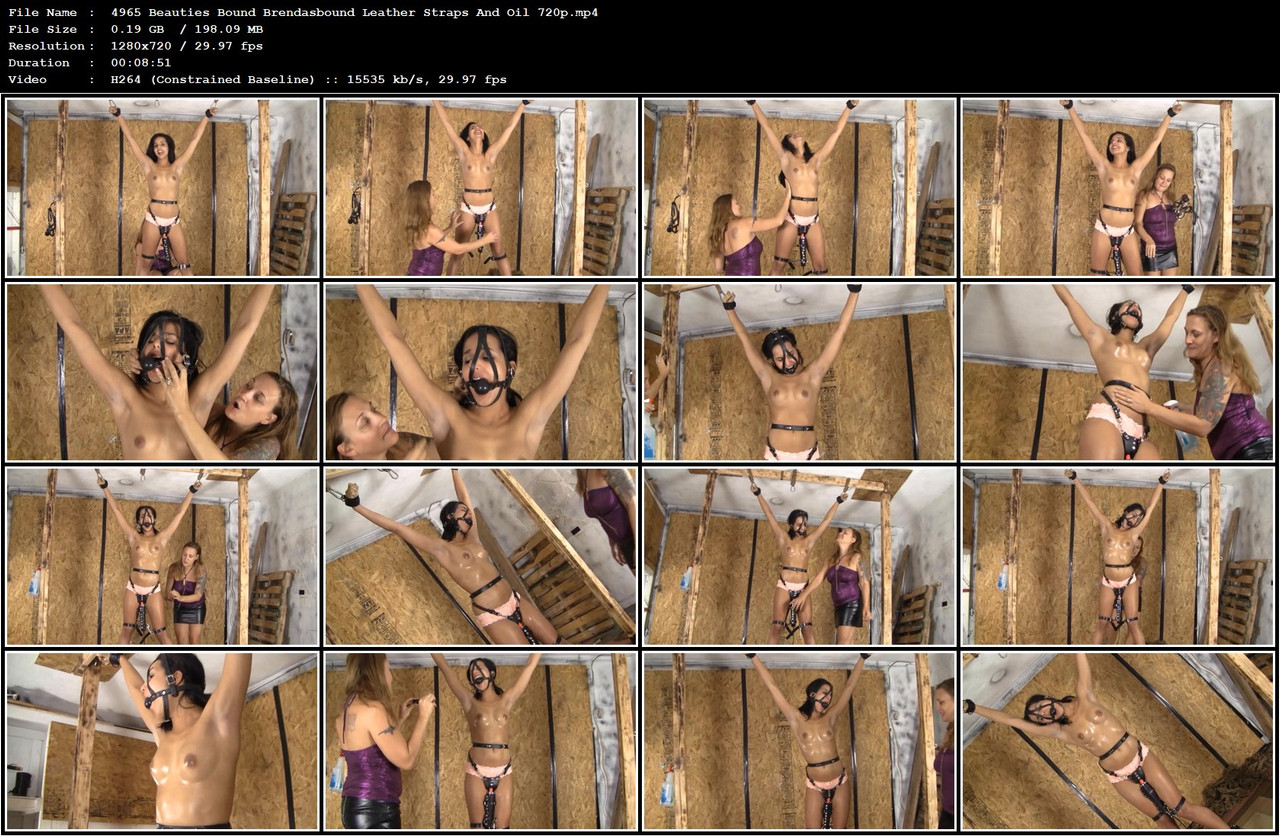 4965 Beauties Bound Brendasbound Leather Straps And Oil 720p mp4