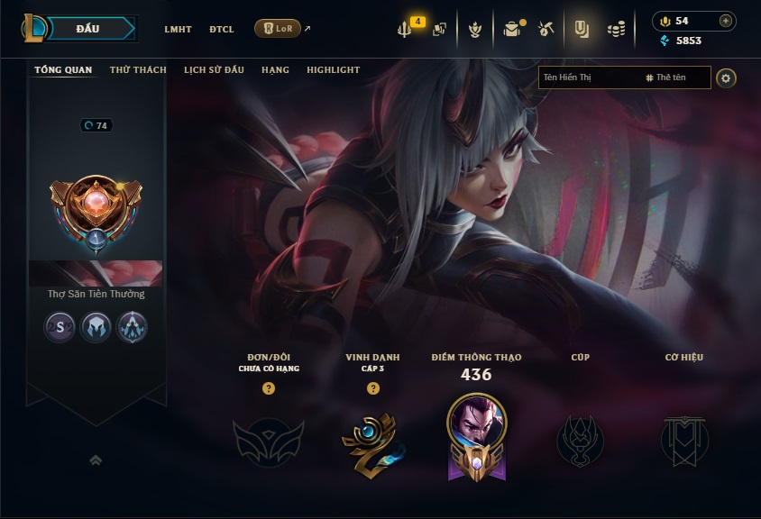 Acc LMHT # - Không Khung