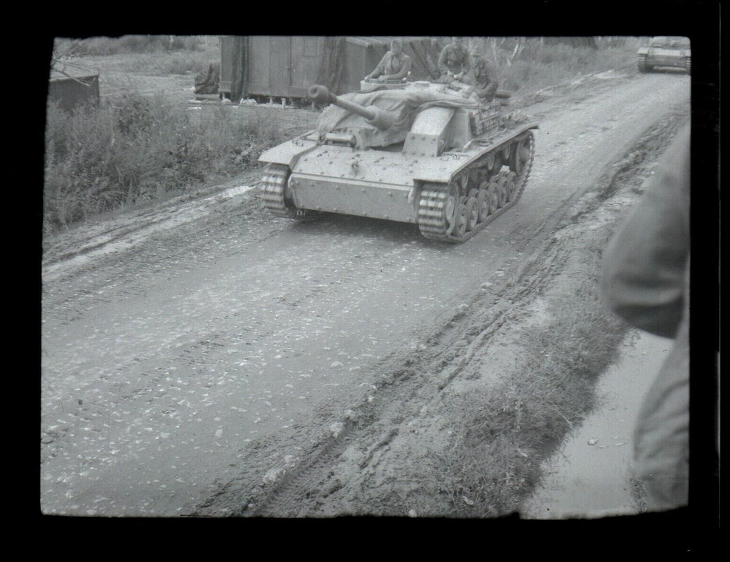 Foto Negativ Deutscher Panzer Sdkfz Tank Langrohr Kette Sturmgeschütz-negate