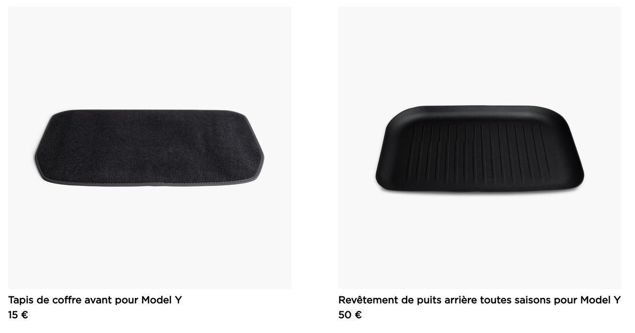  2befair Tapis de coffre Tesla Model Y - Tapis de protection  avant et arrière antidérapant - Lot de 2 tapis de coffre - Accessoires sur  mesure pour voiture