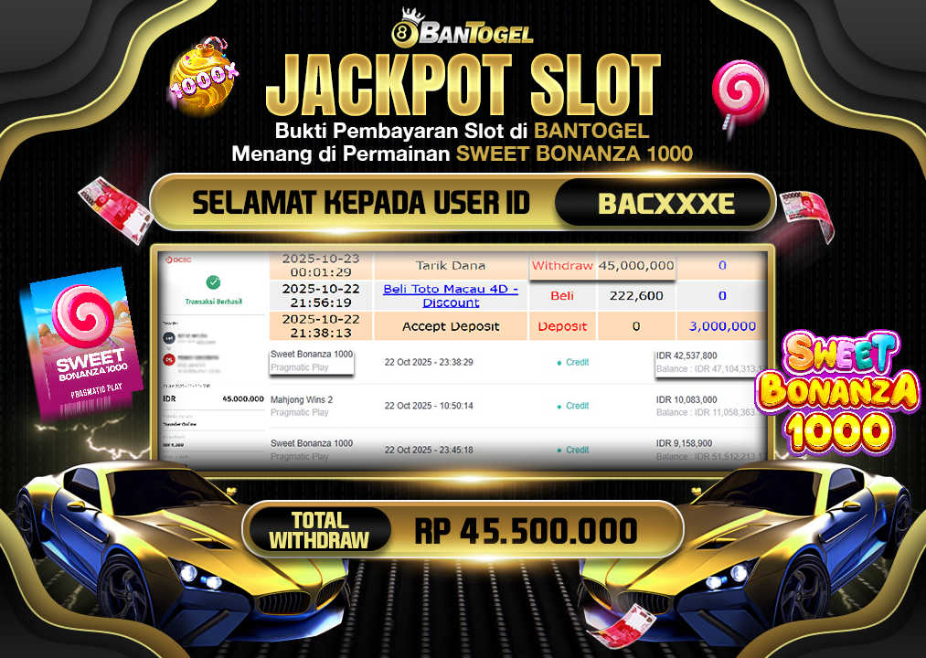 BUKTI JACKPOT LUNAS BANTOGEL