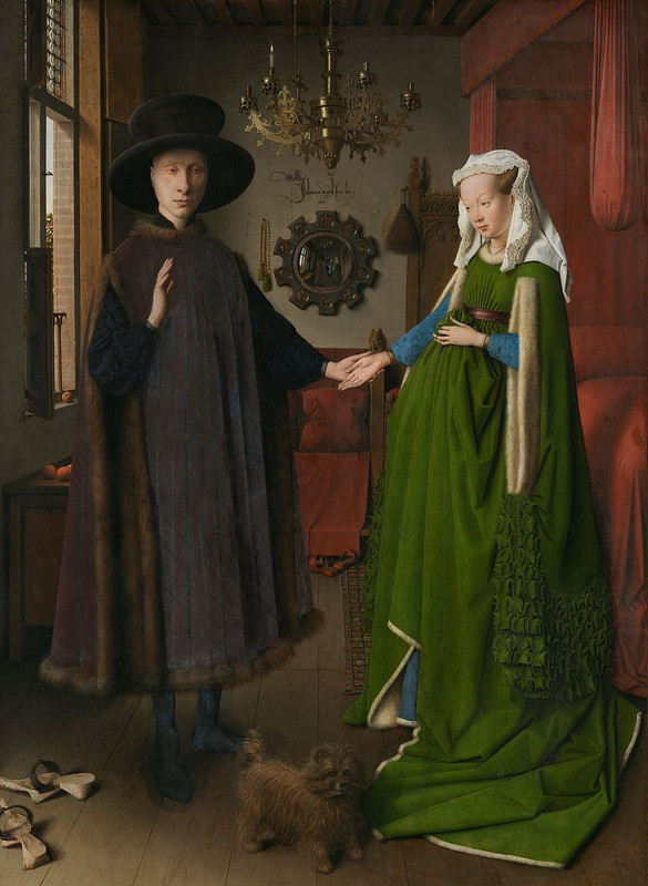 A photo of the piece being discussed in this passage: The Arnolfini Wedding Portrait
