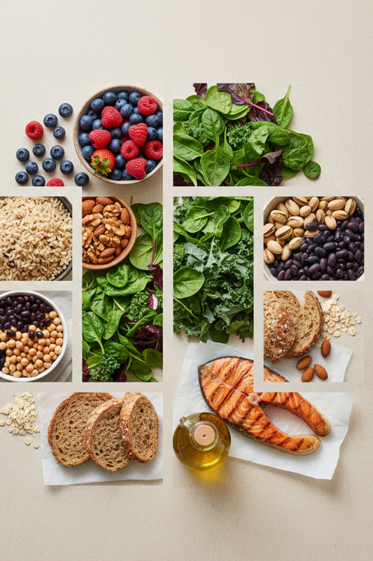 Heart healthy foods collage