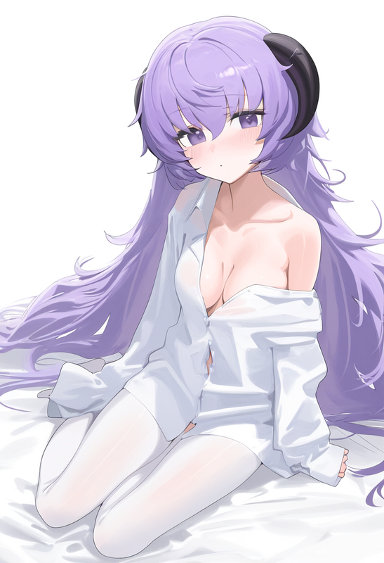 1girl, {{hanyuu}}, mikozin, NDGD, ohlia, {kobayashi ritz}, reoen, purple hair, p s-40003771