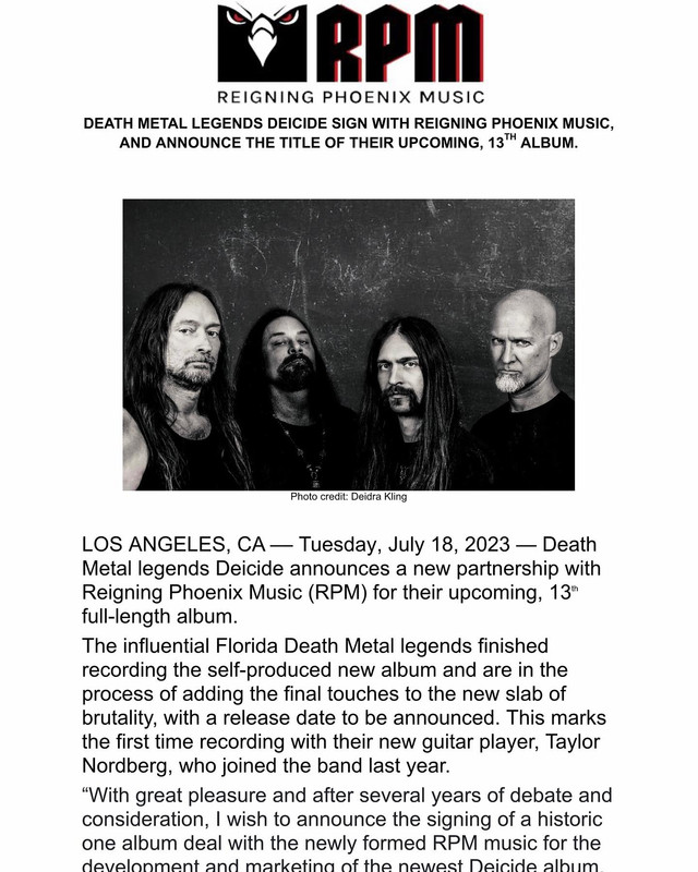 DEICIDE Announce 'Banished By Sin' Album