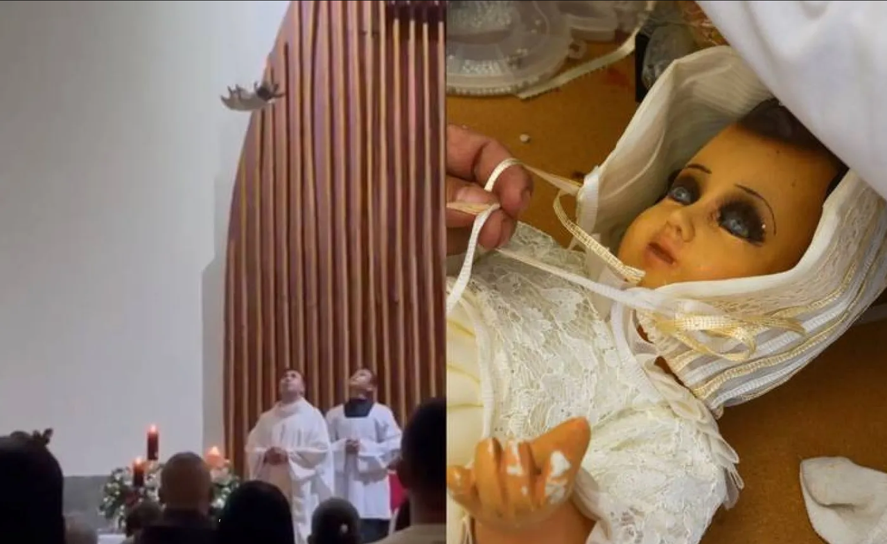 Niño Dios bajó del cielo en plena misa