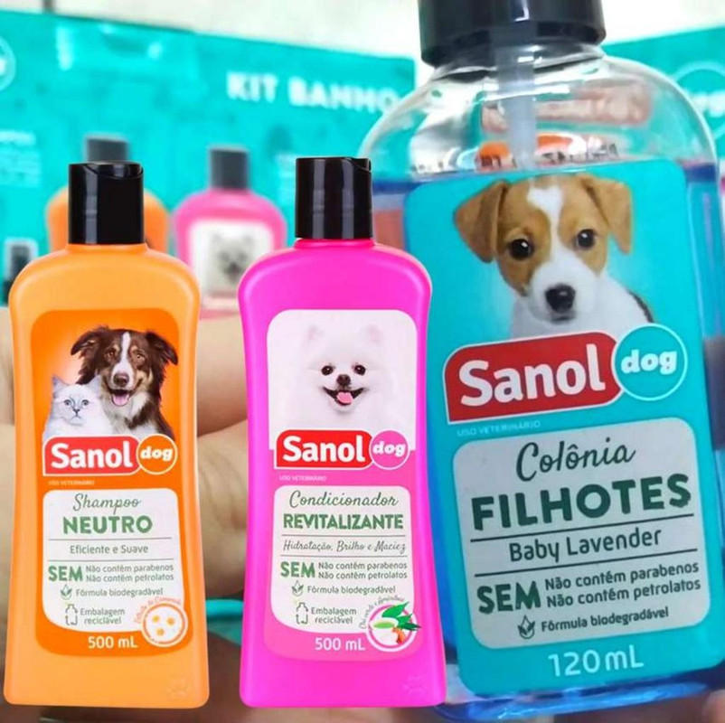 Kit – Shampoo / Condicionador / Ganhe 1 Colônia, Sanol Dog, variado, Verde