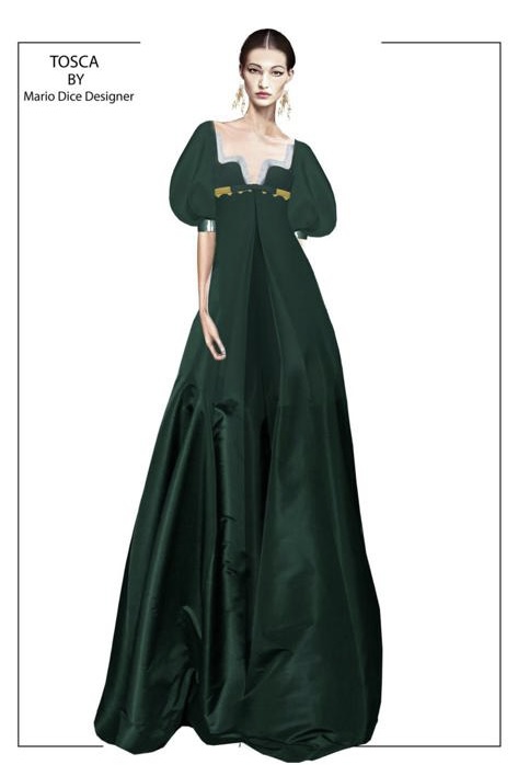 Mario Dice disegna i costumi per La Tosca diretta da Alfonso Signorini Mario Dice disegna i costumi per La Tosca diretta da Alfonso Signorini