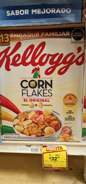 Soriana Campeche: Corn Flakes Kellogg's 410 gms de $59.90 a $32.90 
