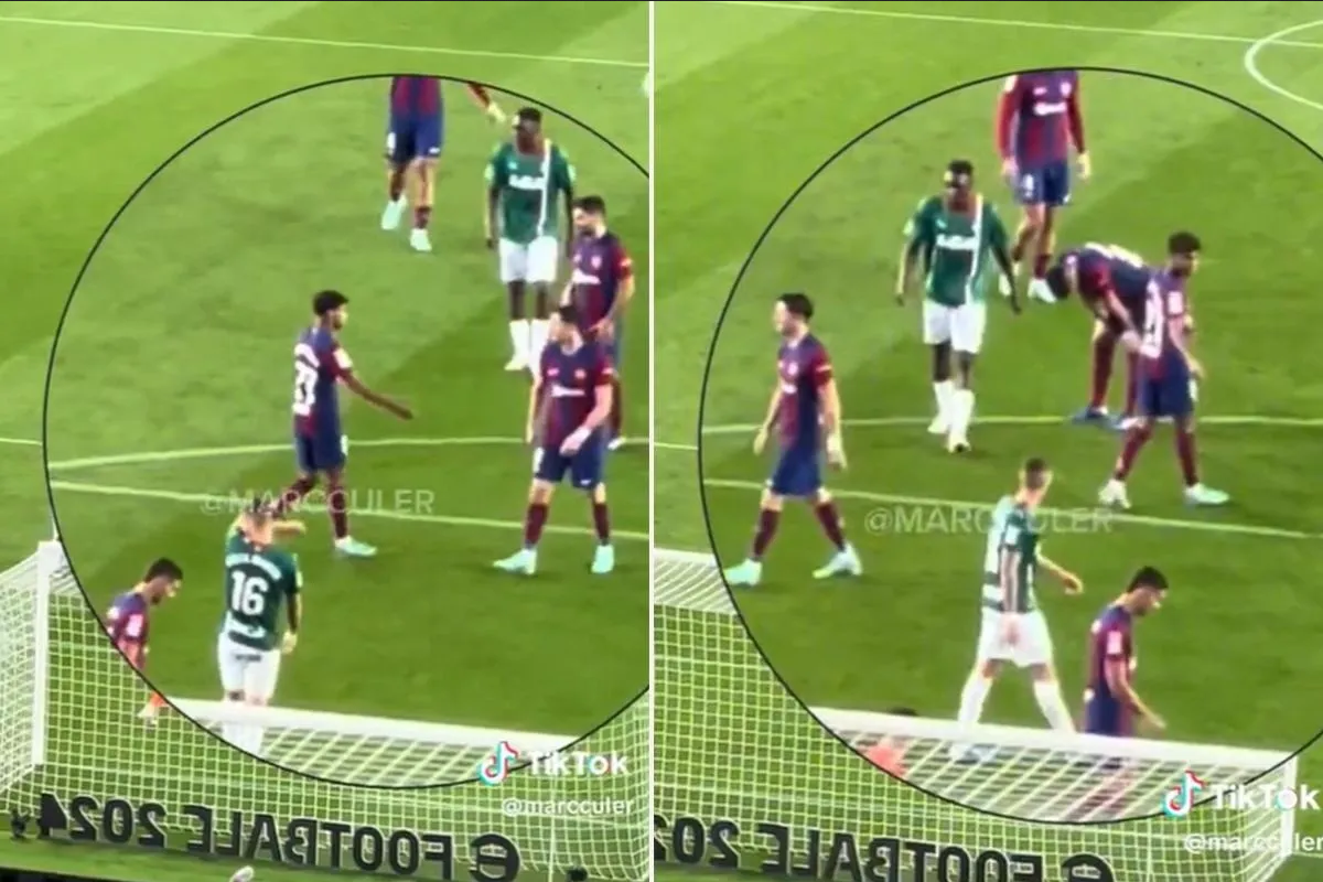 Graban a Lewandowski en un horrible gesto contra su compañero Lamine Yamal