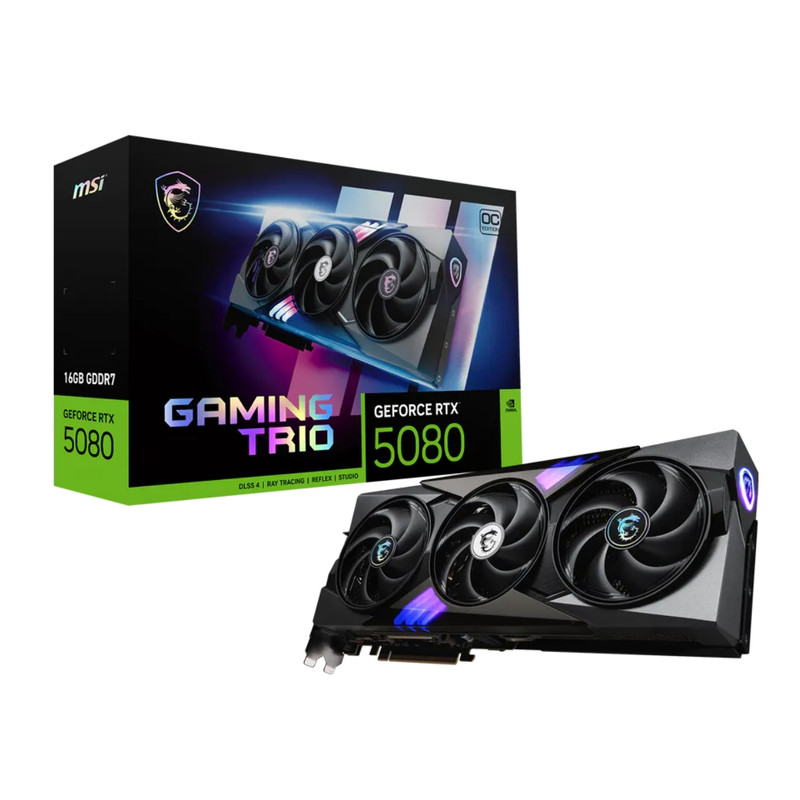 PLACA DE VIDEO MSI GEFORCE RTX 5080 16GB GDDR7 GAMING TRIO OC