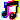 Black music note with rainbow outlines favicon