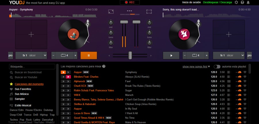 YouDJ, diventa un DJ usando la musica di YouTube e SoundCloud