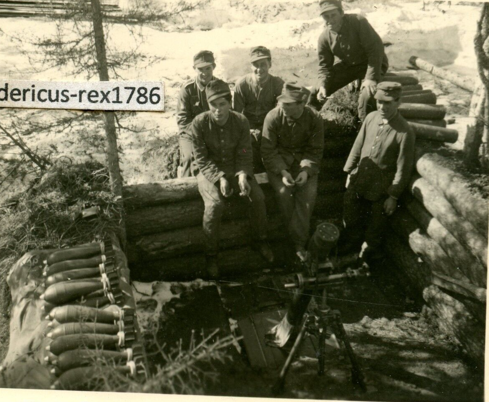 Foto WH Gebirgsjäger Ostfront Granatwerfer Mörser in Feuerstellung