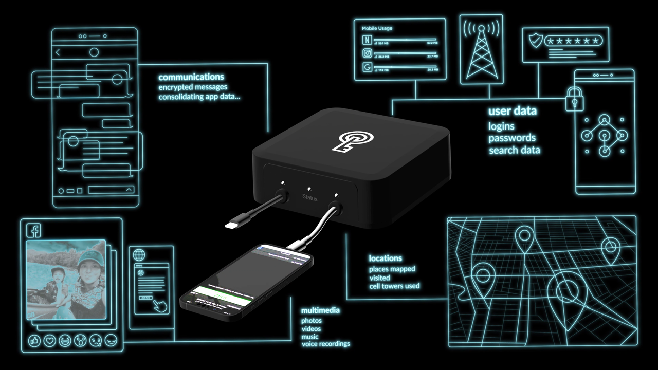 GrayKey hardware device illustration and internal components
