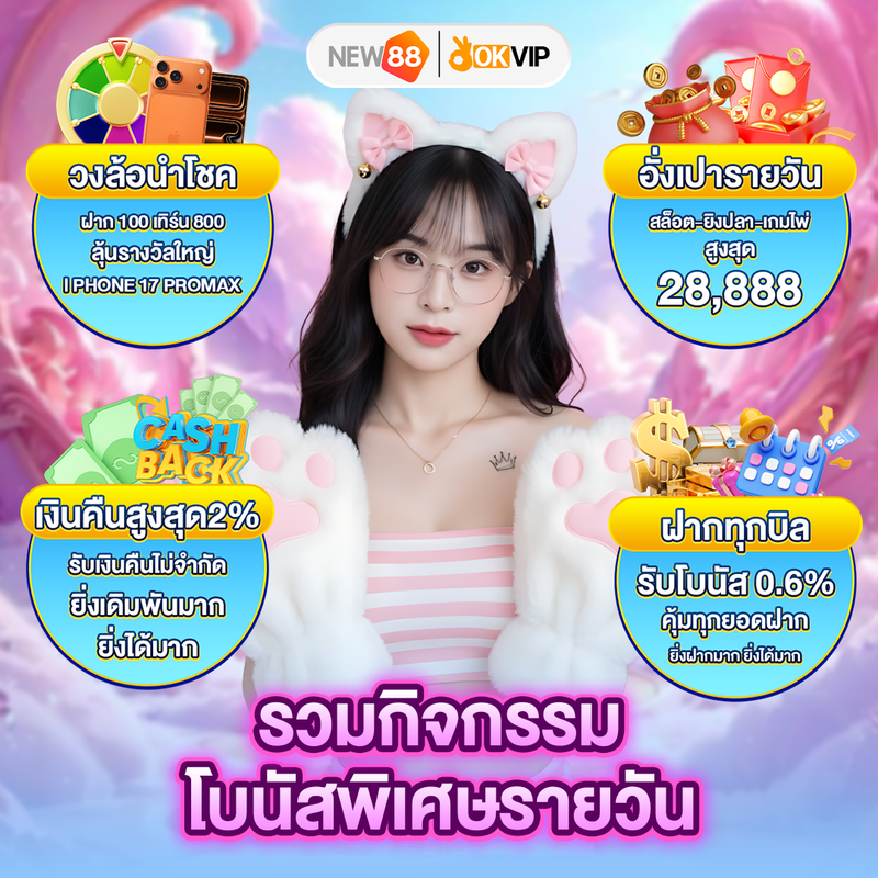 สล็อตNEW88 โบนัสฟรี 38.8 บาท เว็บตรง OKVIP