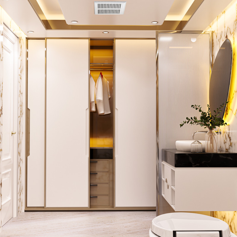 Sliding door wardrobe design saving space with smooth modern functionality