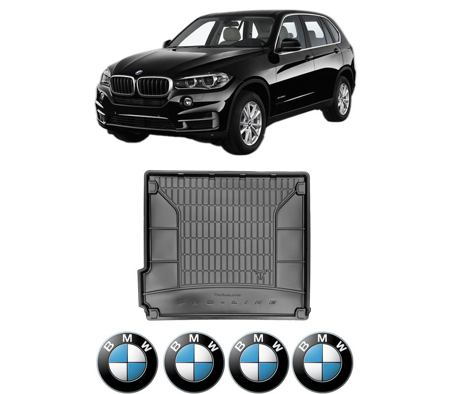 Tavita Portbagaj BMW Seria X5 (F15, F85) din 2013-2018, Protectie Portbagaj Auto, 4x Stickere auto cu BMW