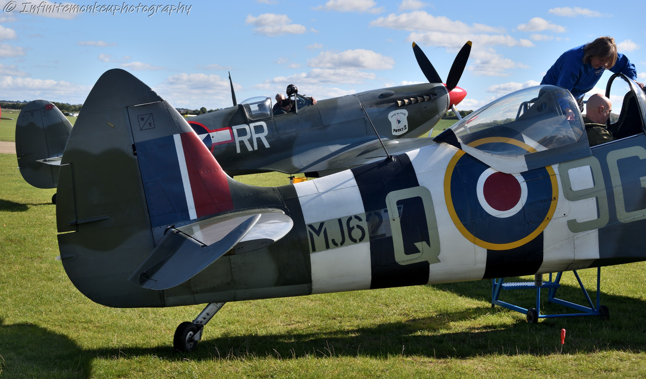 Spitfires RW382 and MJ627 on Duxford ops - Aviation Photography