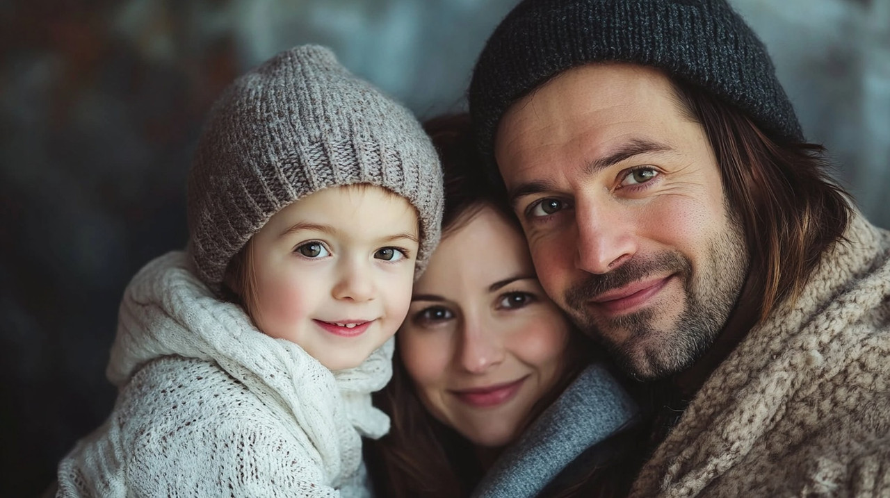 Семья на фотосессии